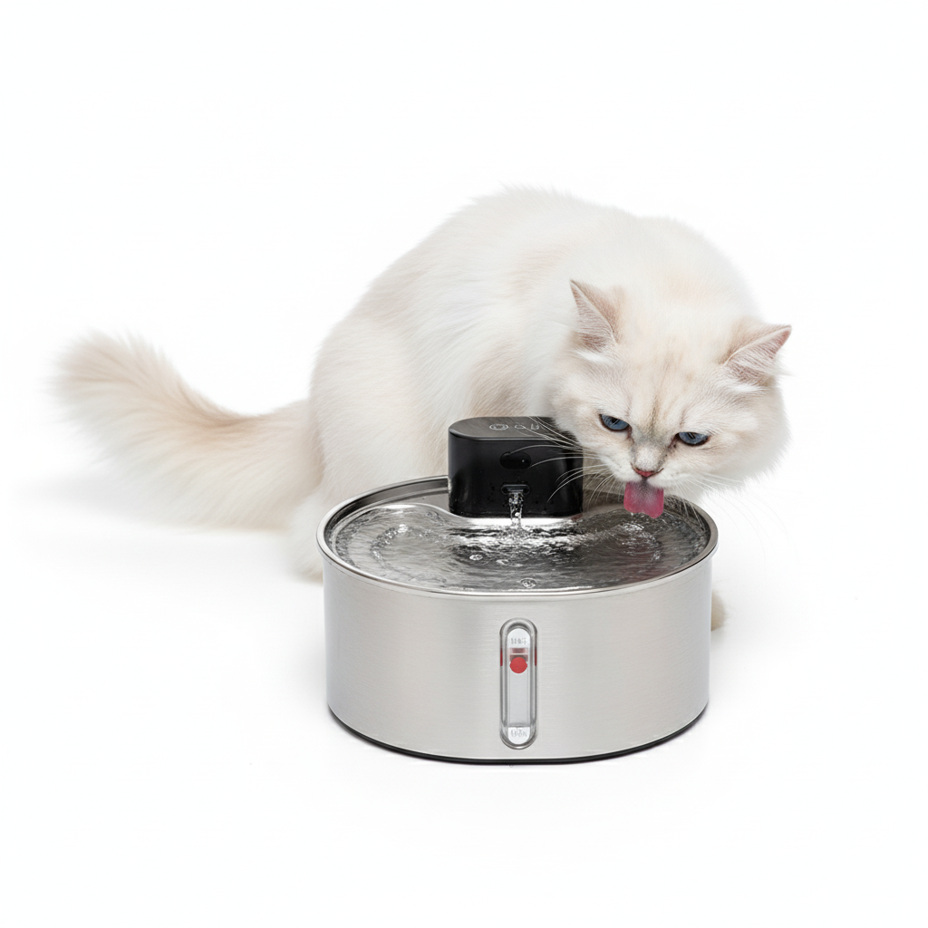 Nukipet Pro 2 bebedero inteligente de acero inoxidable para gatos, inalámbrico y silencioso