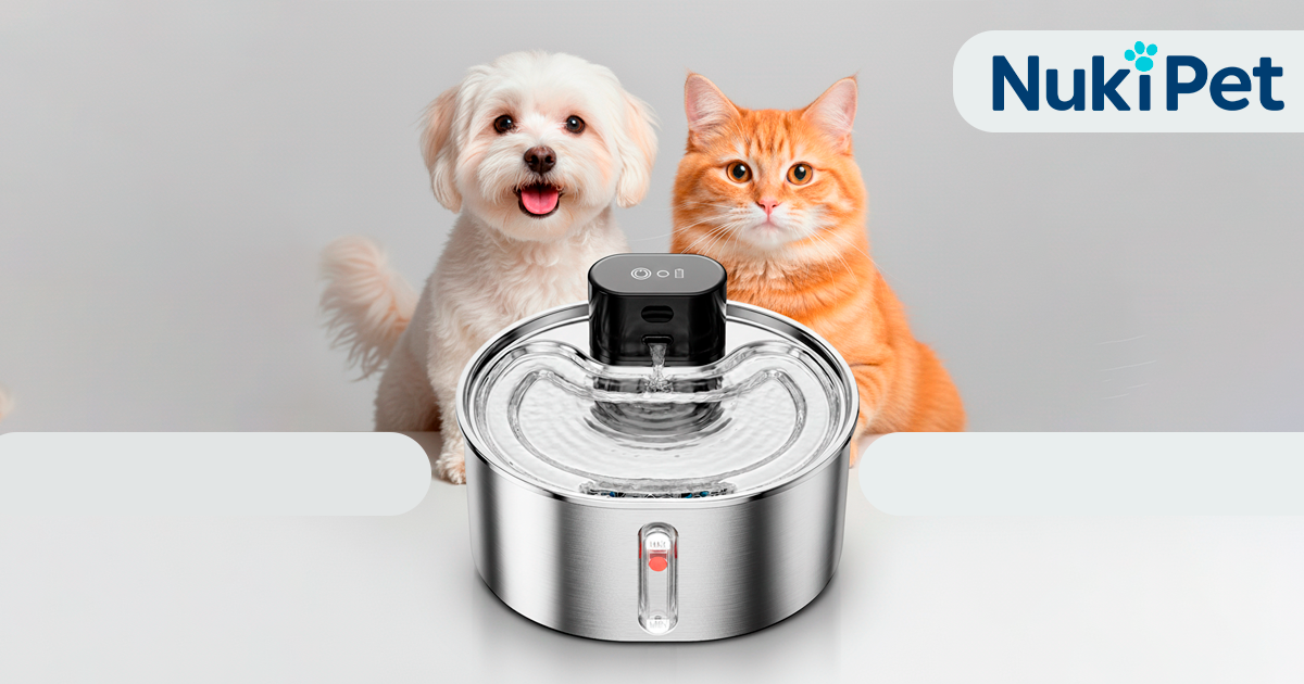 Nukipet Pro 2 bebedero inteligente de acero inoxidable para gatos, inalámbrico y silencioso